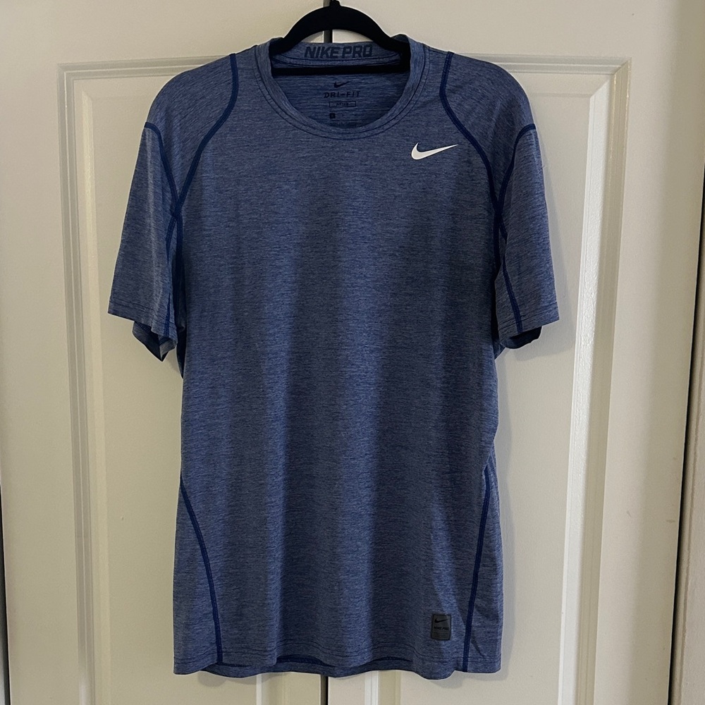 Nike Pro Dri-Fit Men's Heathered Blue Short Sleeve Tee